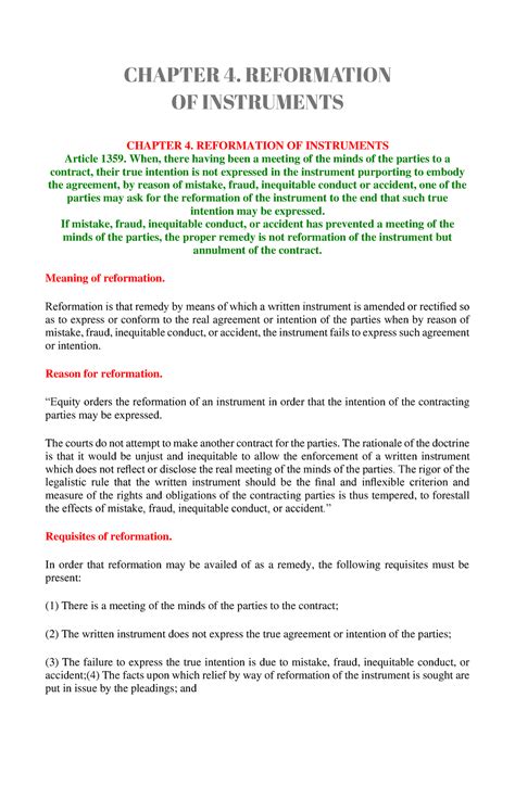 article 1334 explanation and example|Reformation of instruments – Contracts Law .